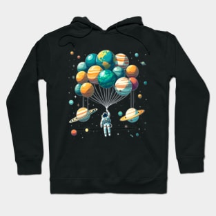 Funny Astronaut Space Balloon Planet Solar System Science Hoodie